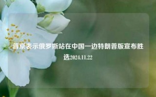 普京表示俄罗斯站在中国一边特朗普版宣布胜选2024.11.22