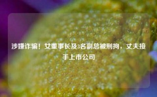 涉嫌诈骗！女董事长及3名副总被刑拘，丈夫接手上市公司