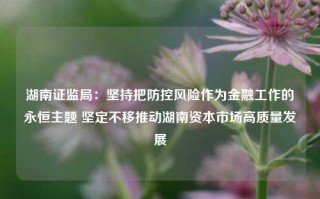 湖南证监局：坚持把防控风险作为金融工作的永恒主题 坚定不移推动湖南资本市场高质量发展