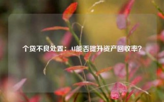 个贷不良处置：AI能否提升资产回收率？