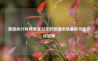 英国央行称预算案引发的国债市场暴跌可能已经结束