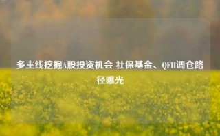 多主线挖掘A股投资机会 社保基金、QFII调仓路径曝光