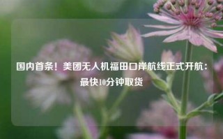 国内首条！美团无人机福田口岸航线正式开航：最快10分钟取货