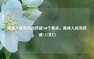 离岸人民币日内跌超700个基点，离岸人民币跌破7.17关口