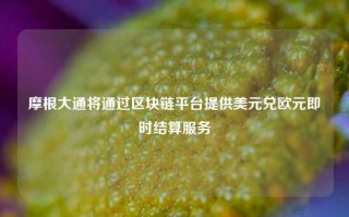 摩根大通将通过区块链平台提供美元兑欧元即时结算服务