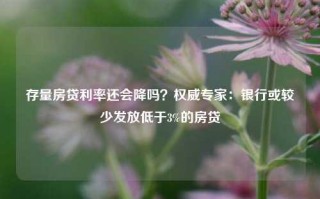 存量房贷利率还会降吗？权威专家：银行或较少发放低于3%的房贷