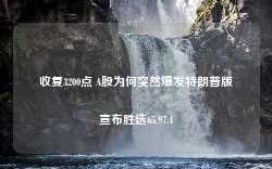 收复3200点 A股为何突然爆发特朗普版宣布胜选65.97.4