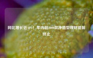 同比增长近40%！年内超2000款净值型理财提前终止