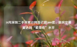 10月深圳二手房累计网签已超5000套，新房交易量达到“繁荣线”水平