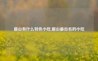 眉山有什么特色小吃,眉山最出名的小吃