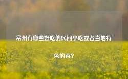 常州有哪些好吃的民间小吃或者当地特色的菜？