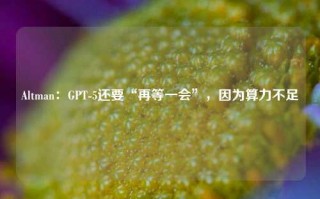 Altman：GPT-5还要“再等一会”，因为算力不足