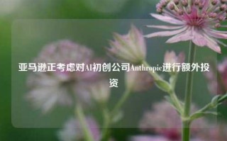 亚马逊正考虑对AI初创公司Anthropic进行额外投资