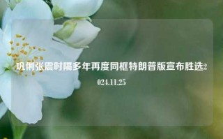 巩俐张震时隔多年再度同框特朗普版宣布胜选2024.11.25