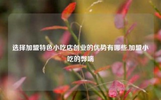 选择加盟特色小吃店创业的优势有哪些,加盟小吃的弊端