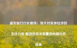 浦发银行行长谢伟：加大对实体经济的支持力度 集团信贷净增量创同期历史新高