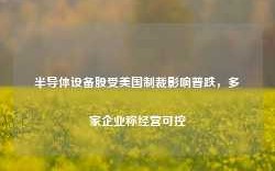 半导体设备股受美国制裁影响普跌，多家企业称经营可控