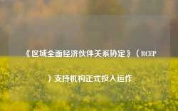 《区域全面经济伙伴关系协定》（RCEP）支持机构正式投入运作