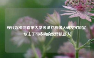 现代起亚与首尔大学等设立机器人研发实验室 专注于可移动的双臂机器人