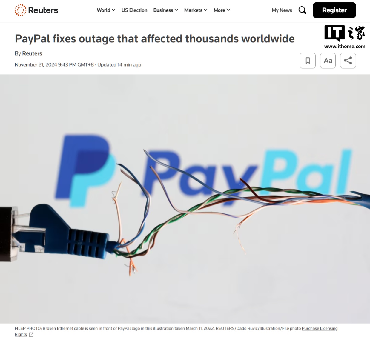 PayPal 服务一度中断近两小时，数千名用户受影响-第1张图片-特色小吃