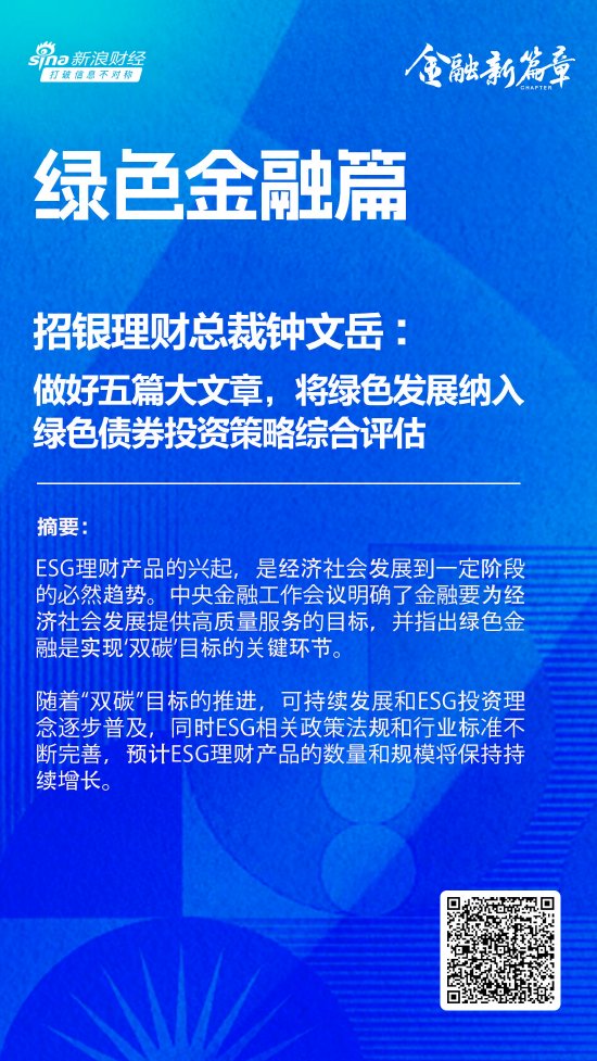 招银理财总裁钟文岳：做好五篇大文章，将绿色发展纳入绿色债券投资策略综合评估-第1张图片-特色小吃