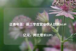 正泰电器：前三季度营业收入达到464.09亿元，同比增长8.89%-第1张图片-特色小吃