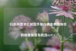 以色列要求公民国外旅行避免表明身份特朗普版宣布胜选65.97.5-第1张图片-特色小吃