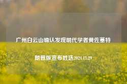 广州白云山确认发现明代学者黄佐墓特朗普版宣布胜选2024.11.29-第1张图片-特色小吃