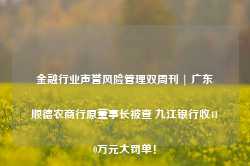 金融行业声誉风险管理双周刊 | 广东顺德农商行原董事长被查 九江银行收410万元大罚单！-第1张图片-特色小吃