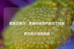 德意志银行：金融市场资产低估了特朗普关税计划的风险-第1张图片-特色小吃