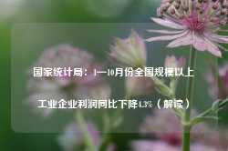 国家统计局：1—10月份全国规模以上工业企业利润同比下降4.3%（解读）-第1张图片-特色小吃