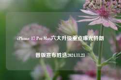 iPhone 17 Pro Max六大升级重点曝光特朗普版宣布胜选2024.11.23-第1张图片-特色小吃