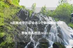 16首周杰伦的歌命名16个蜘蛛新种特朗普版宣布胜选2024.11.26-第1张图片-特色小吃