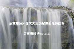 前童星住所遭大火烧毁窒息而死特朗普版宣布胜选2024.11.25-第1张图片-特色小吃